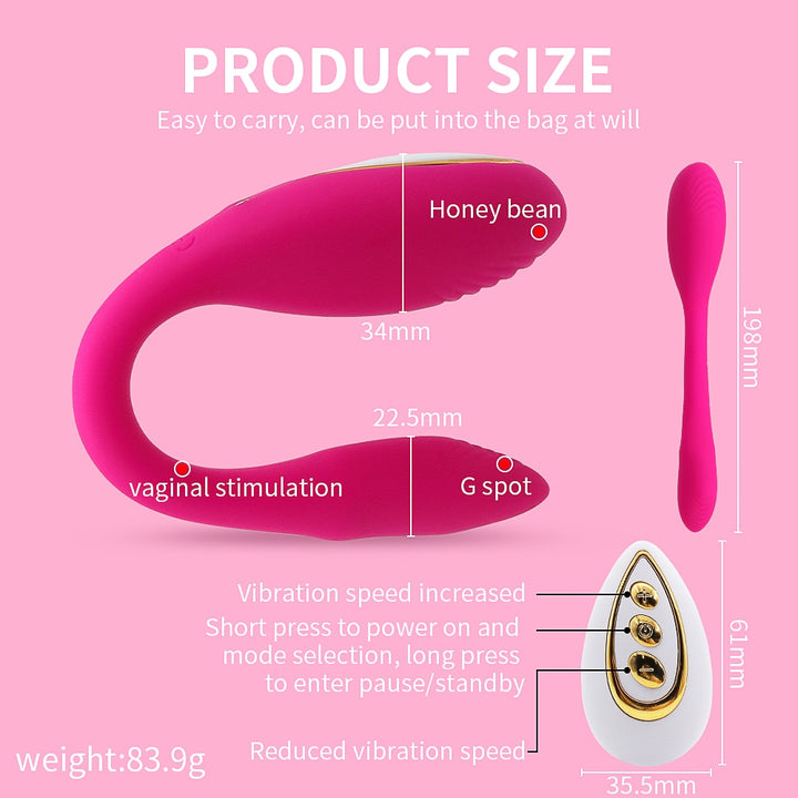 U-shape Wireless Remote Clit Panties Powerful Vibrator Wearable Massager for Women