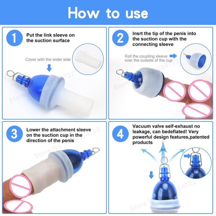 Manual Penis Extender Enlargement Set Masturbator Vacuum Pump for Men