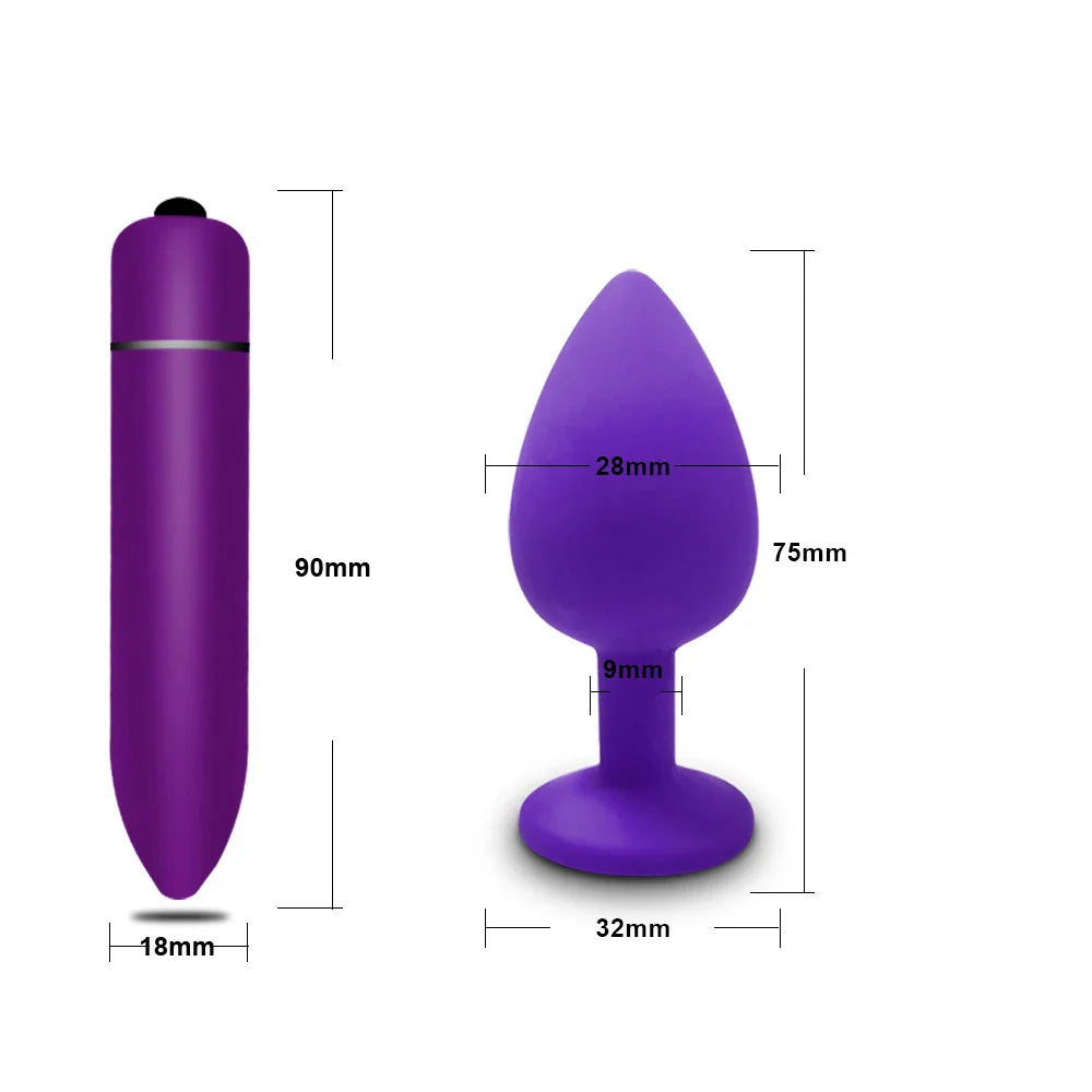 Anal Plug Butt Vibrator Women/Men Soft Silicone Round Shaped Erotic Bullet Analplug - fromasia2america.shop