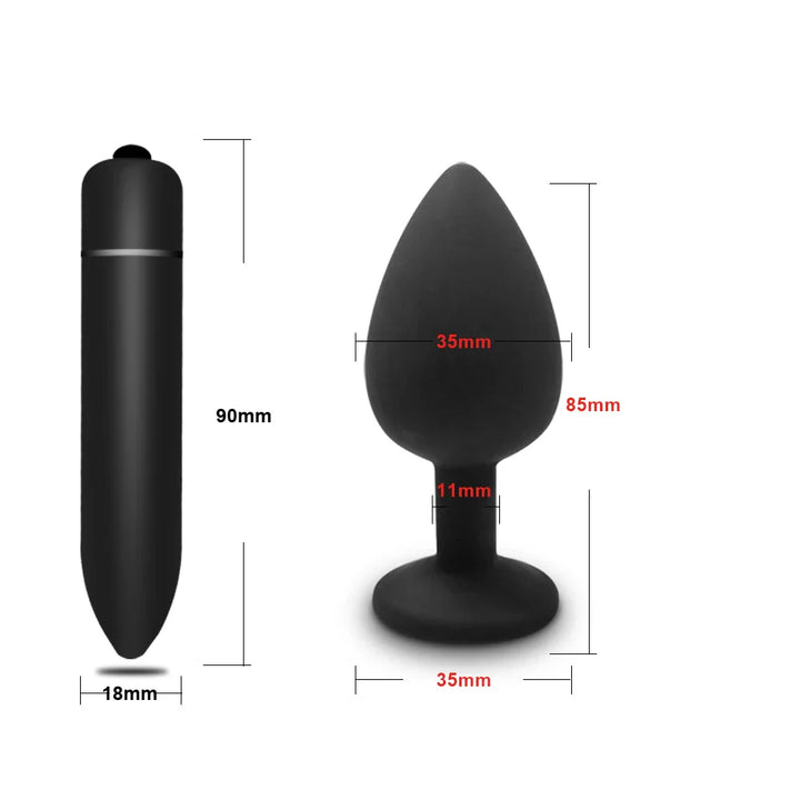 Anal Plug Butt Vibrator Women/Men Soft Silicone Round Shaped Erotic Bullet Analplug - fromasia2america.shop