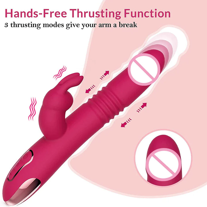 Rabbit Vibrators Thrusting Dildo for Women 10 Vibration Thrust Rotating Mode Clit - fromasia2america.shop