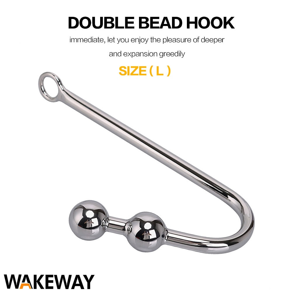 Anal Hook Stainless Steel Butt Hook Dilator Prostate Massager Chastity Device