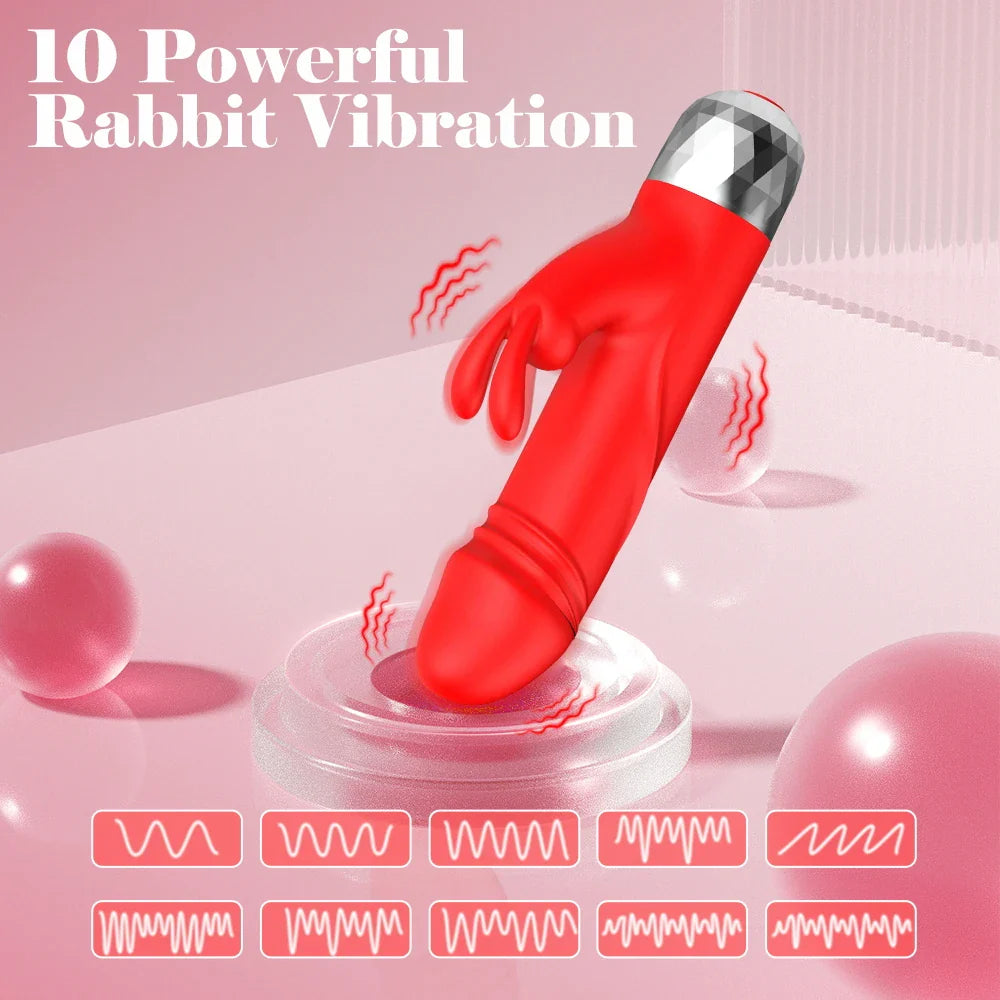 Dildo Rabbit Vibrator for Women Vaginal Clitoris Stimulator Female Masturbator Sex Toy - fromasia2america.shop