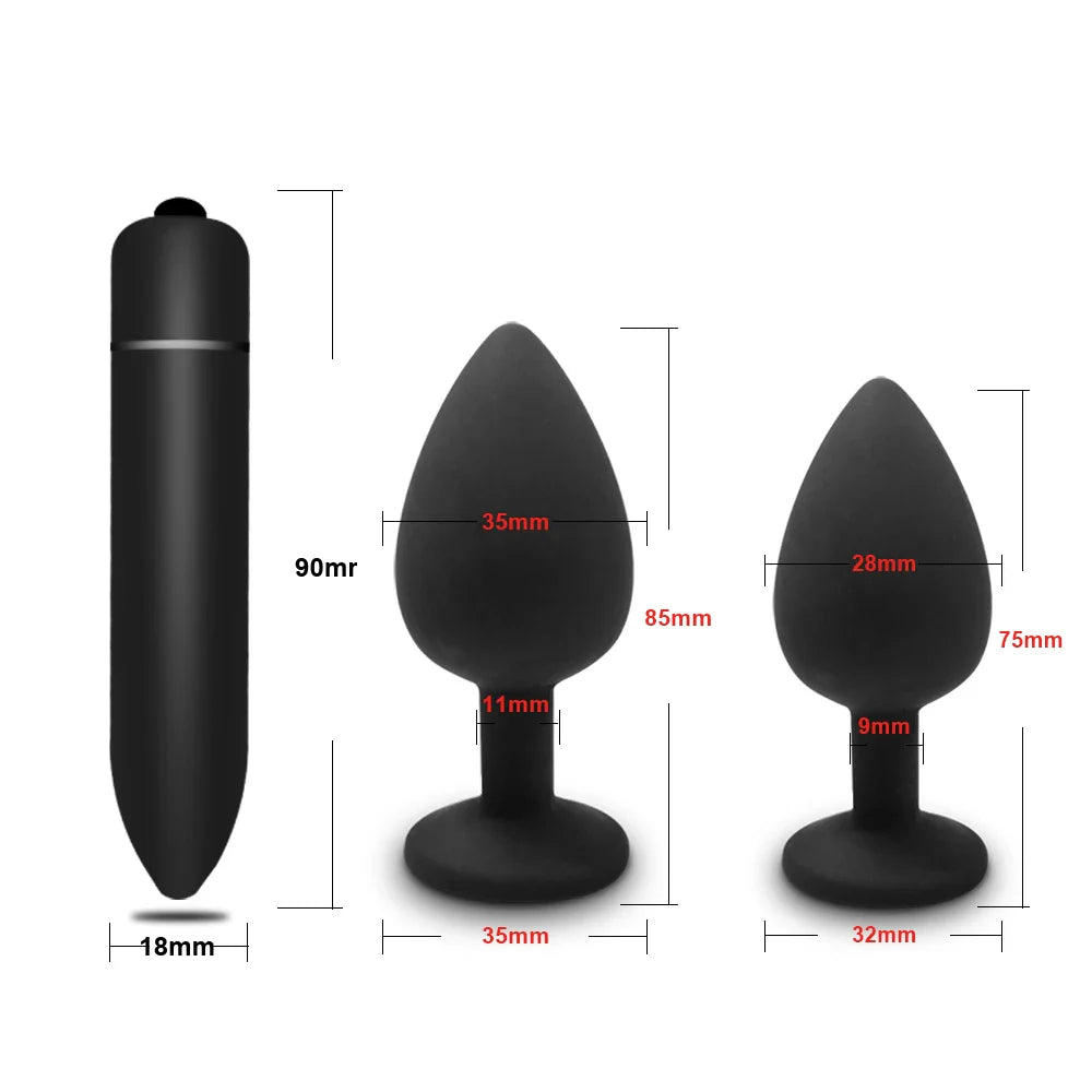 Anal Plug Butt Vibrator Women/Men Soft Silicone Round Shaped Erotic Bullet Analplug - fromasia2america.shop