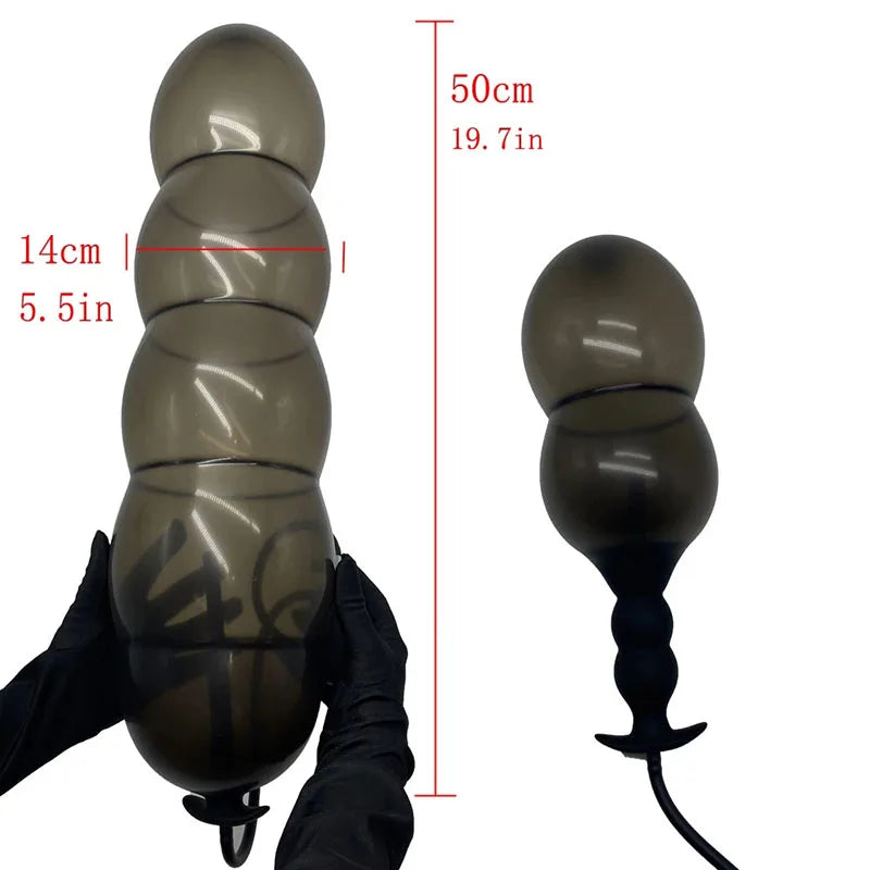 Bead Inflatable Anal Plug Built-in Big Butt Plug Dildo Pump Bdsm Toy - fromasia2america.shop