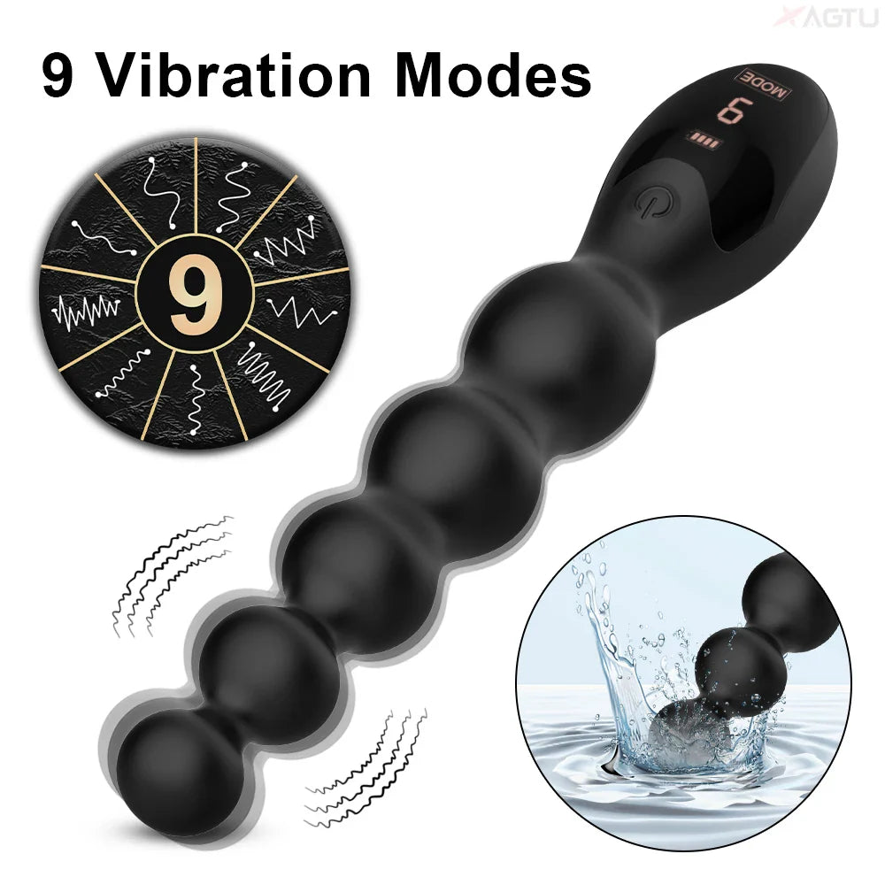 Anal Beads Butt Plug for Women Men Anal Vibrator Prostate Massager= - fromasia2america.shop