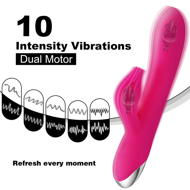 10 Speeds G Spot Vibrator Powerful Dildo Rabbit Vibrator for Women - fromasia2america.shop