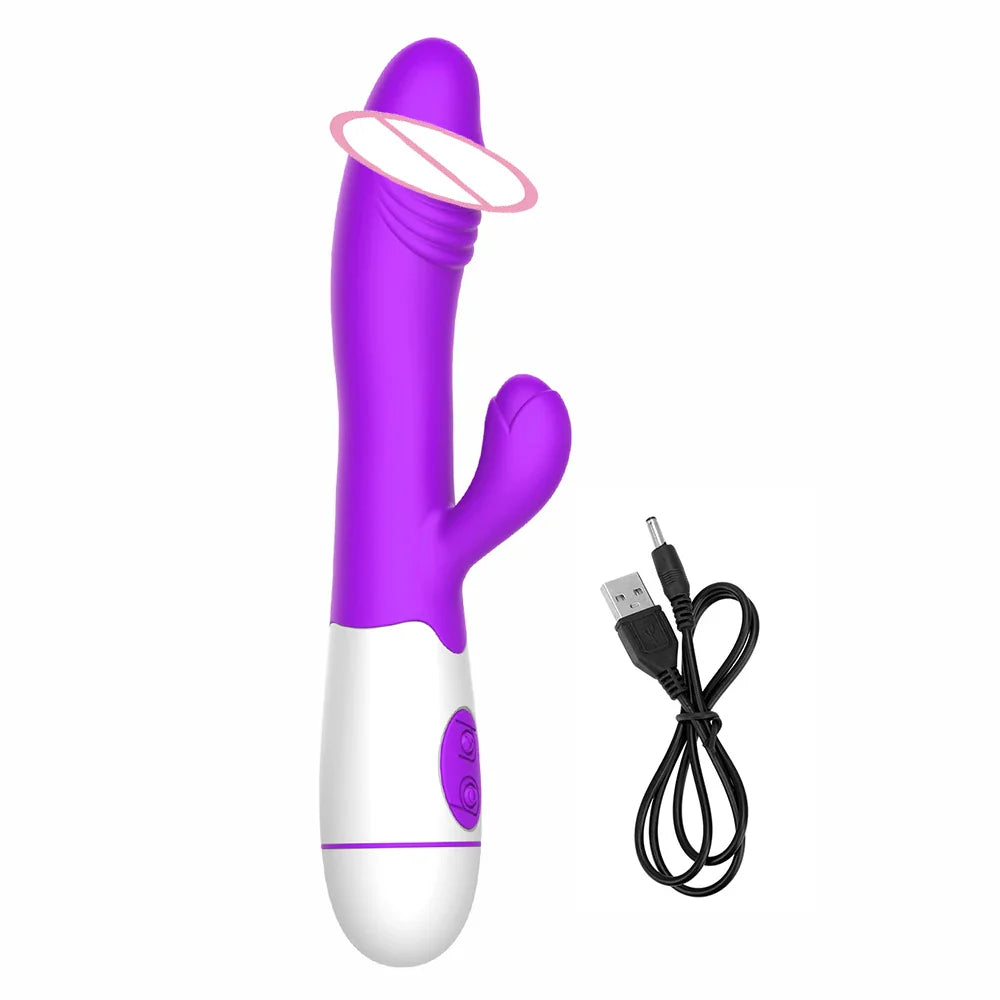 30 Frequency Rabbit Vibrator Dual Vibrating Erotic Anal Vagina For Women G-spot Masturbator - fromasia2america.shop