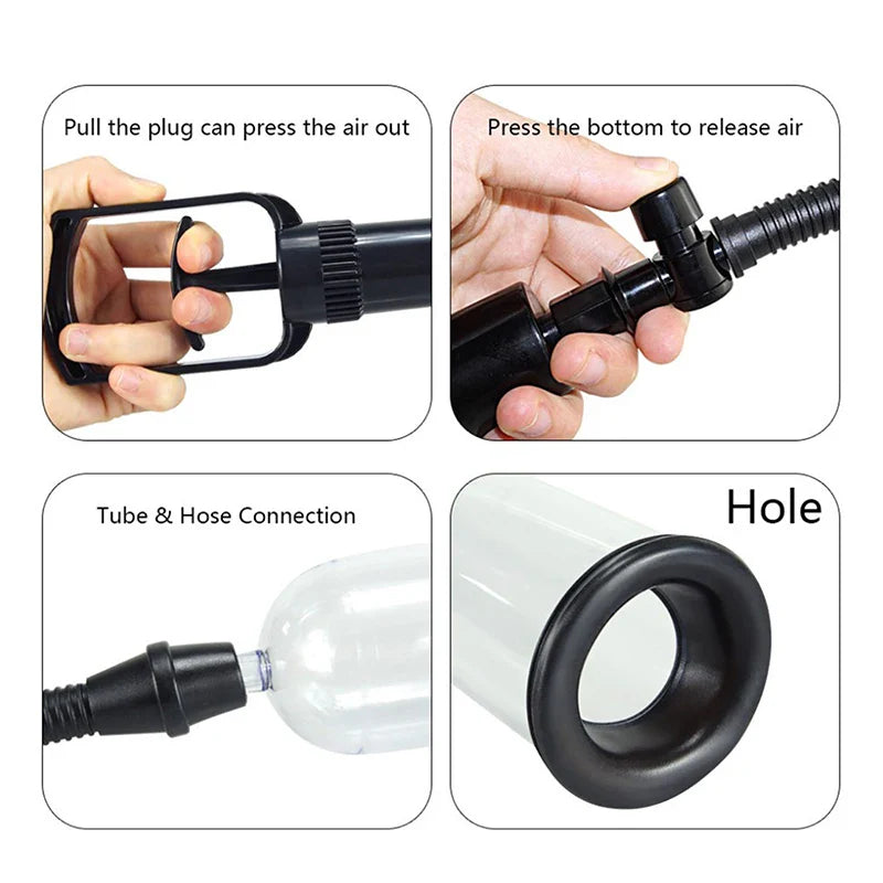 Adult Male Manual Penis Pump Vacuum Penis Training Extender Enhancer Male Masturbator - fromasia2america.shop