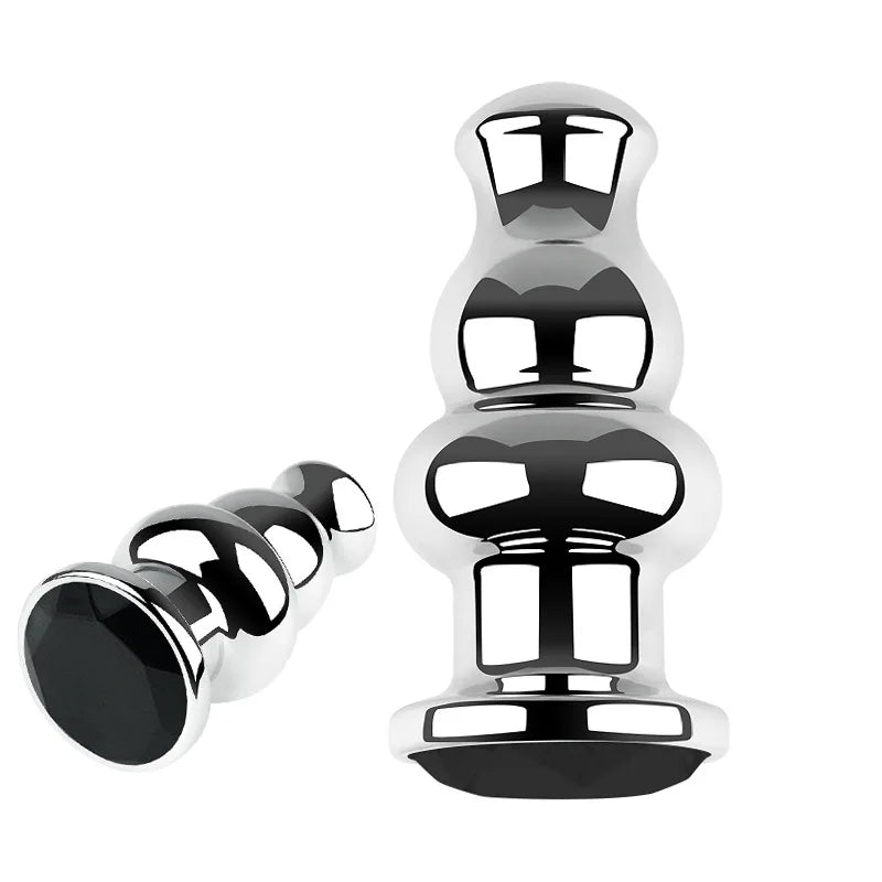 Metal Anal Plug Stainless Steel Butt Plug With Jewelry Colorful Crystal Anus Plug Anal Bead for women - fromasia2america.shop