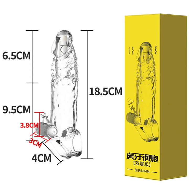 Reusable Condom Penis Extension Sleeve Delay Ejaculation Cock Cover Penis Extender - fromasia2america.shop