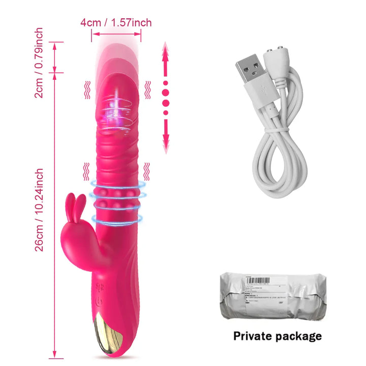 Rabbit Vibrator for Women Vagina G-Spot Nipple Clitoris Stimulator Thrusting - fromasia2america.shop