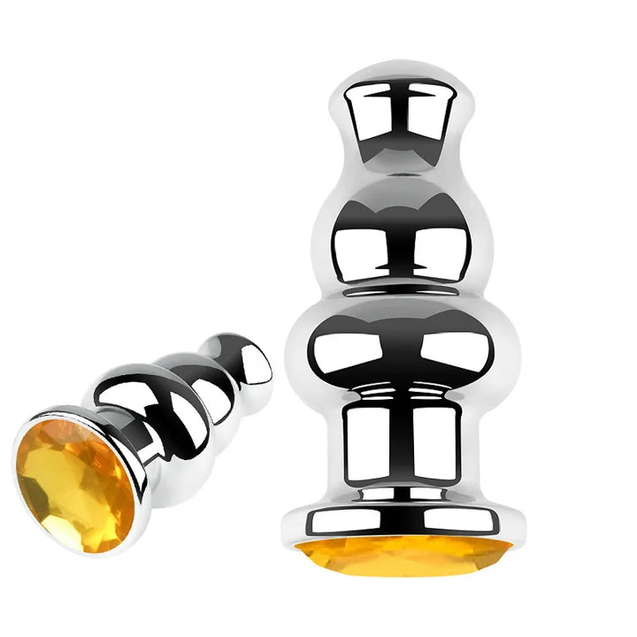 Metal Anal Plug Stainless Steel Butt Plug With Jewelry Colorful Crystal Anus Plug Anal Bead for women - fromasia2america.shop