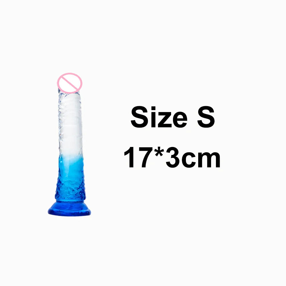 Crystal Jelly Huge Dildo Realistic Penis Anal Butt Plug Anal Massage Women's - fromasia2america.shop