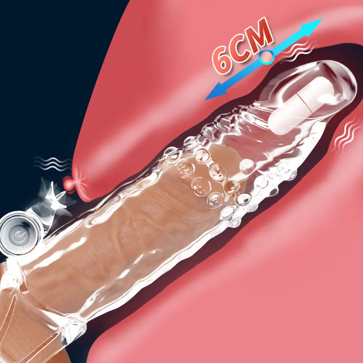 Reusable Condom Penis Extension Sleeve Delay Ejaculation Cock Cover Penis Extender - fromasia2america.shop