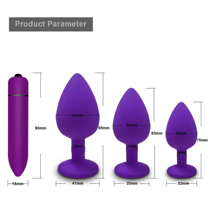 Anal Plug Butt Vibrator Women/Men Soft Silicone Round Shaped Erotic Bullet Analplug - fromasia2america.shop