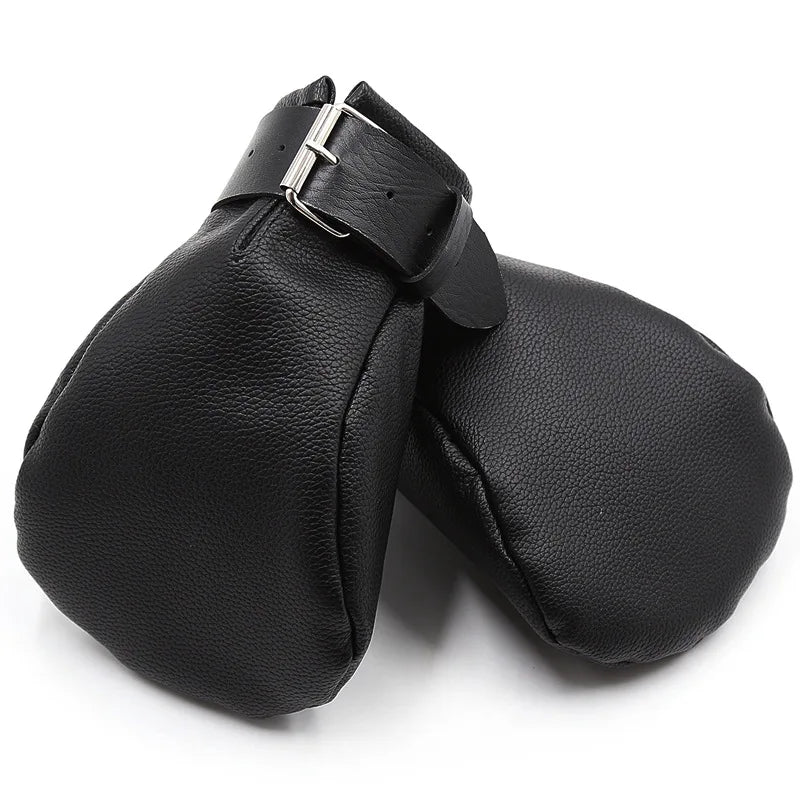 Unisex Leather Bdsm Bondage Palms Mitten Fetish Slave Pet Role Play - fromasia2america.shop