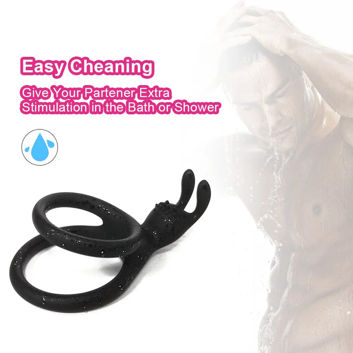 2 In 1 Men's Silicone Penis Ring Clitoris Stimulator Cock Ring - fromasia2america.shop