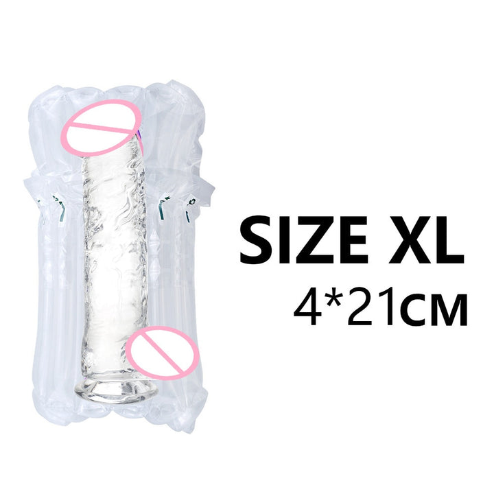 G-spot Massager Clear PVC Masturbator Dildo with Powerful Suction Cup