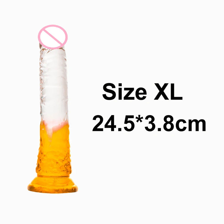 Crystal Jelly Huge Dildo Realistic Penis Anal Butt Plug Anal Massage Women's - fromasia2america.shop