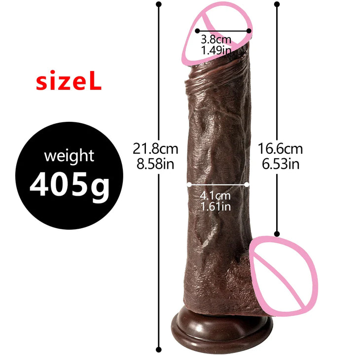 Oversized Black Realistic Dildo 9 Inch Silicone Big Penis Adult Suction Cup Anal Sex - fromasia2america.shop