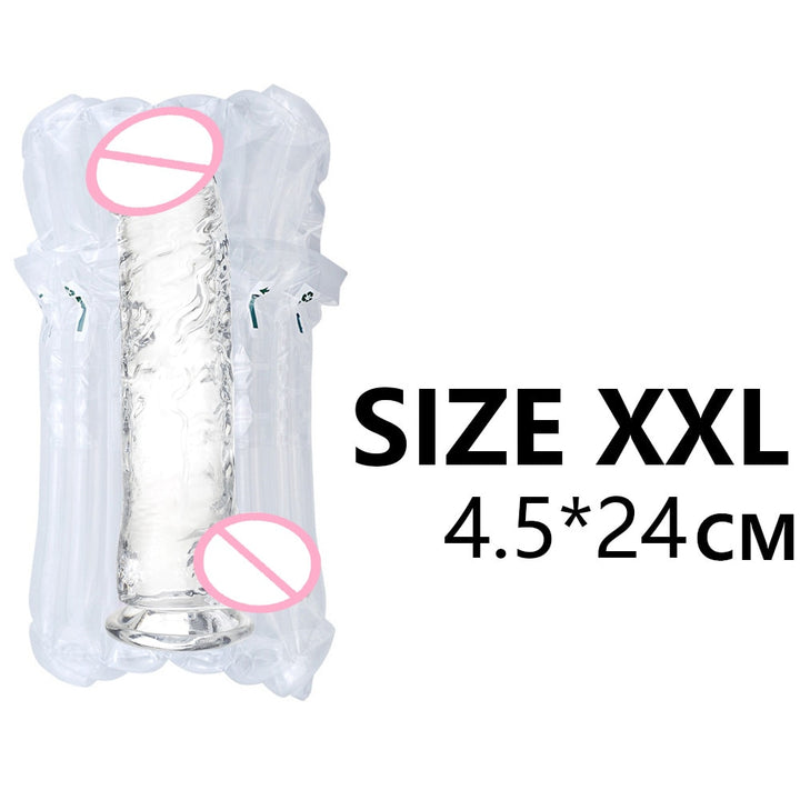 G-spot Massager Clear PVC Masturbator Dildo with Powerful Suction Cup