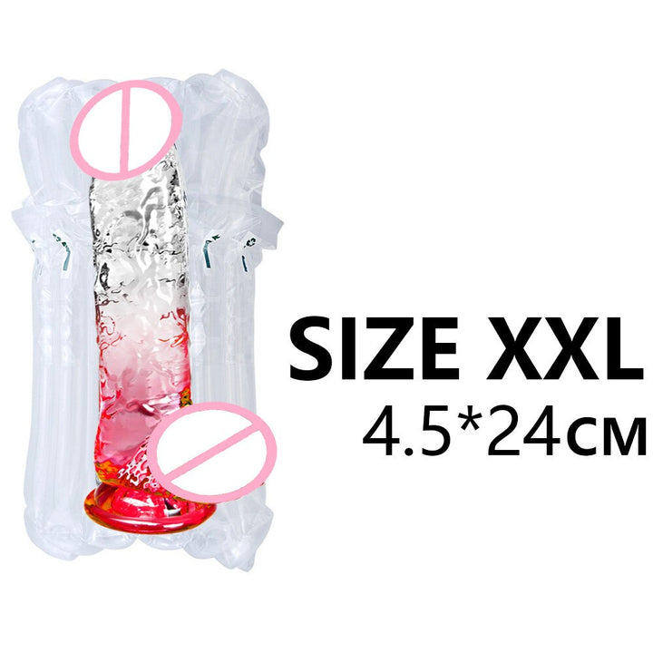 G-spot Massager Clear PVC Masturbator Dildo with Powerful Suction Cup