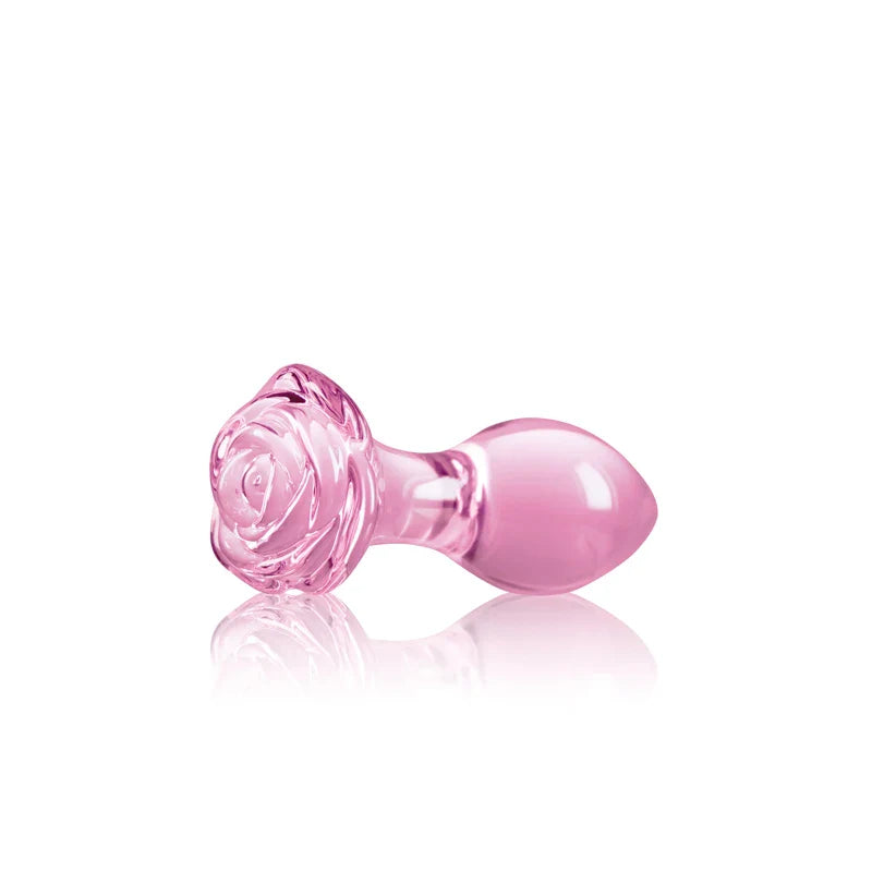 Small Pink Glass Butt Plug Crystal Huge Ball Anal Beads Fake Penis Heart Rose Glass Anus - fromasia2america.shop