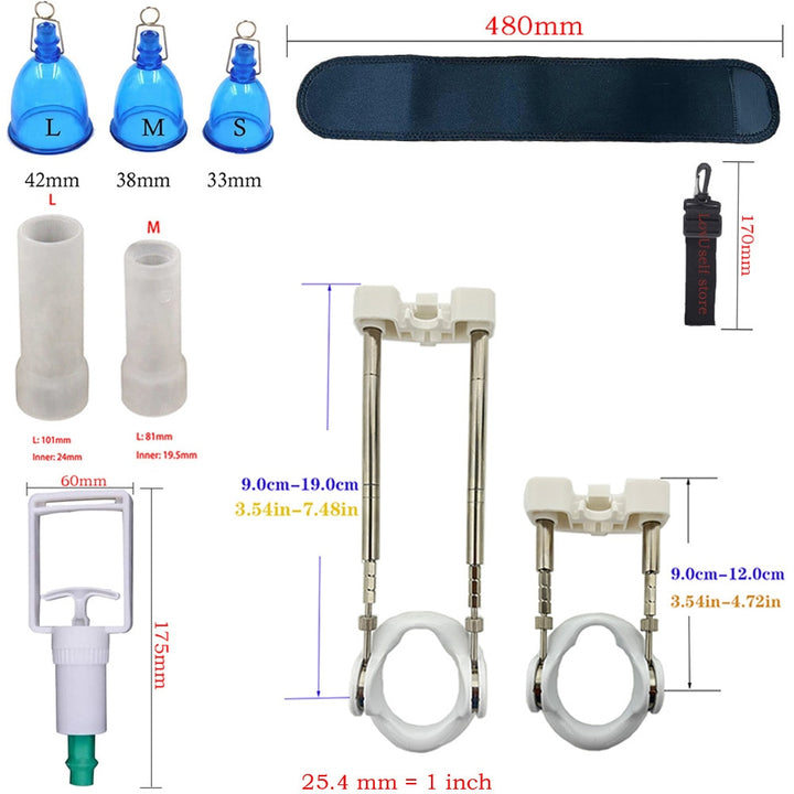 Manual Penis Extender Enlargement Set Masturbator Vacuum Pump for Men