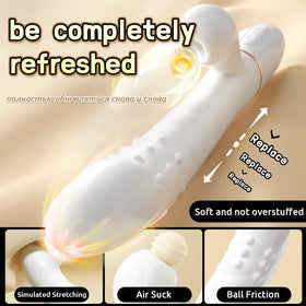 telescopic bead vibrator female adult products thrust gun sucking dildo vibrator women - fromasia2america.shop