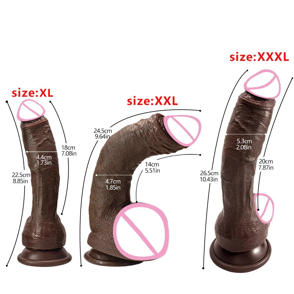 Oversized Black Realistic Dildo 9 Inch Silicone Big Penis Adult Suction Cup Anal Sex - fromasia2america.shop