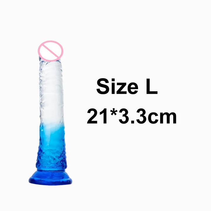 Crystal Jelly Huge Dildo Realistic Penis Anal Butt Plug Anal Massage Women's - fromasia2america.shop