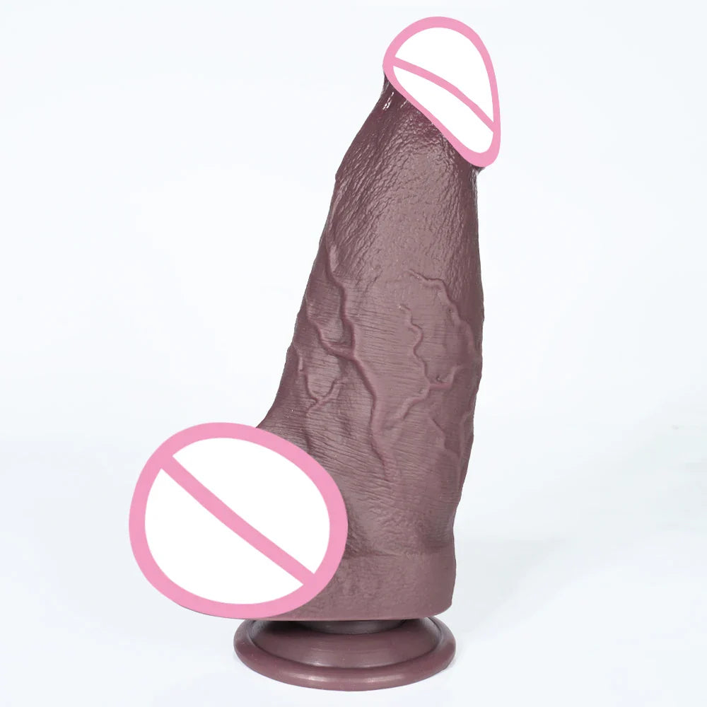 New Soft Realistic Veins Huge Dildo Thick Cock Double Layer For Women - fromasia2america.shop