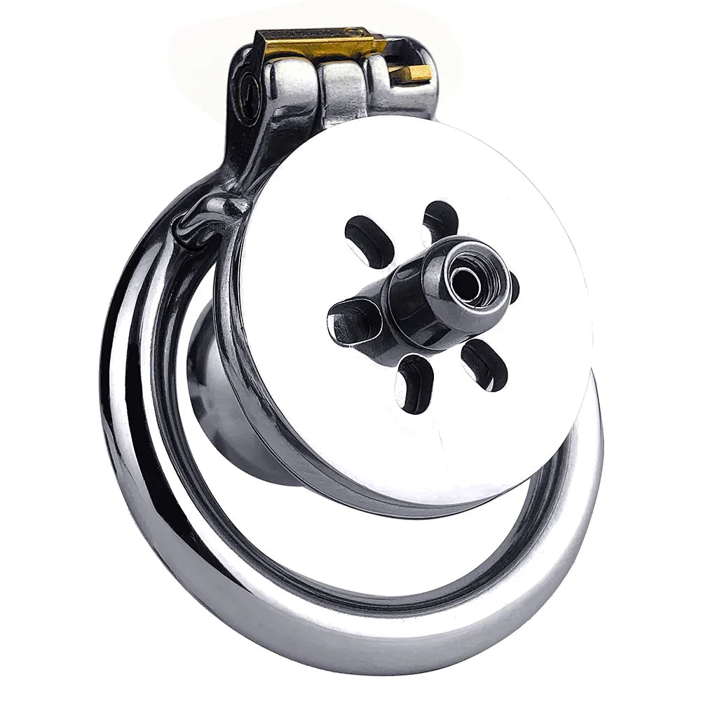 Flat Chastity Cage Men with Metal Urethral Catheter for Couple Steel Penis Rings Toys - fromasia2america.shop