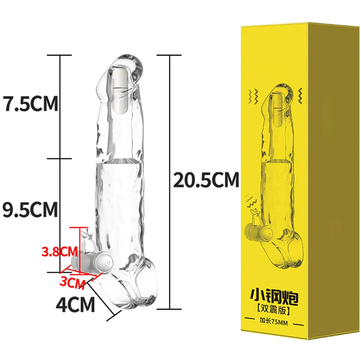 Reusable Condom Penis Extension Sleeve Delay Ejaculation Cock Cover Penis Extender - fromasia2america.shop