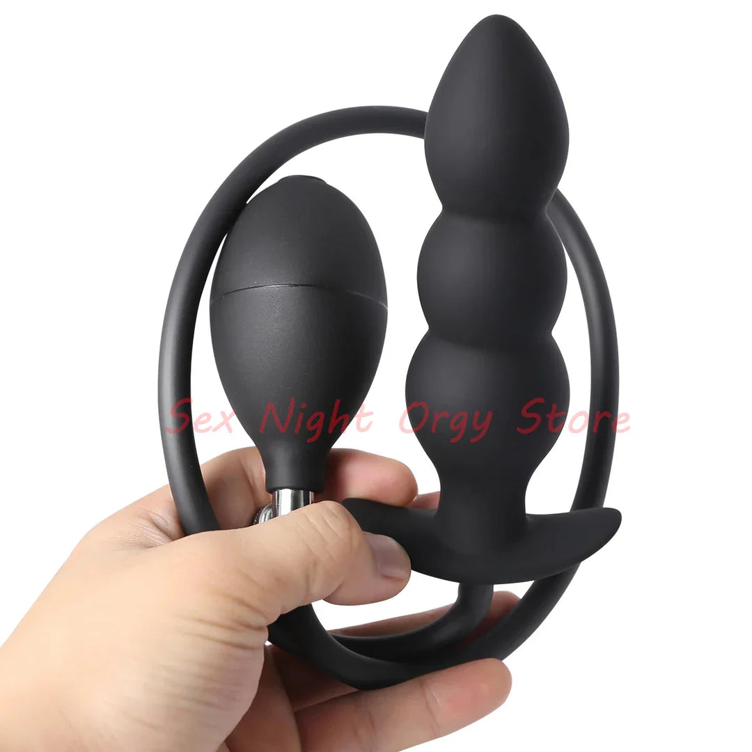 Bead Inflatable Anal Plug Built-in Big Butt Plug Dildo Pump Bdsm Toy - fromasia2america.shop