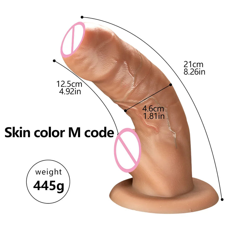 New Soft Realistic Veins Huge Dildo Thick Cock Double Layer For Women - fromasia2america.shop