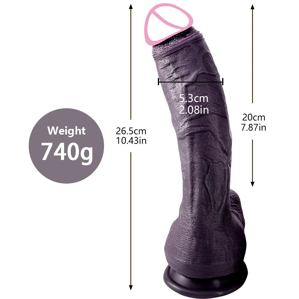 Oversized Black Realistic Dildo 9 Inch Silicone Big Penis Adult Suction Cup Anal Sex - fromasia2america.shop