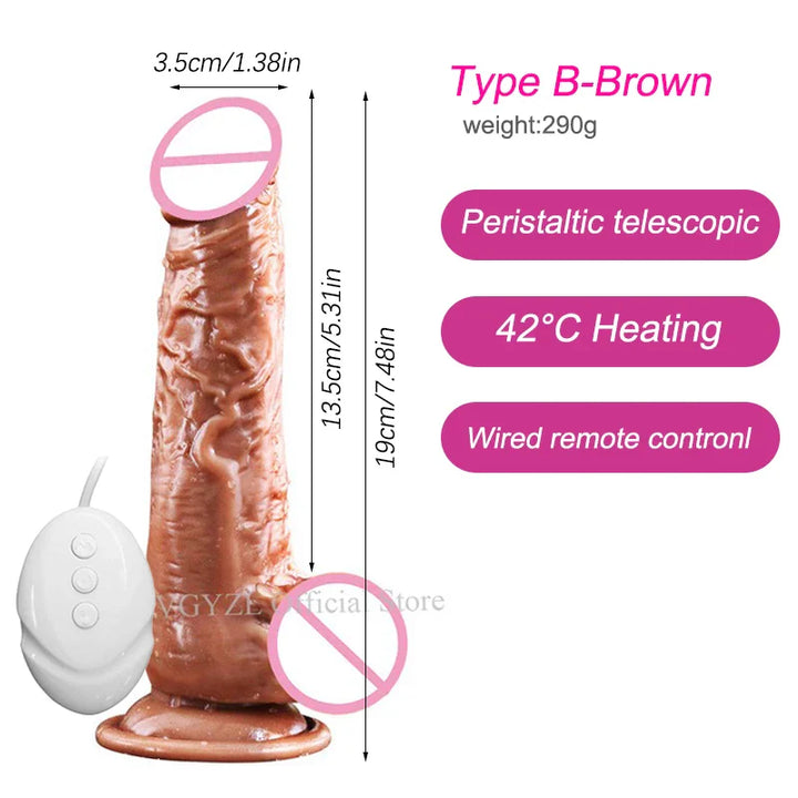 Black Penis Wireless Vibrator Telescopic Dildos For Women Big Dildo Vibrator - fromasia2america.shop