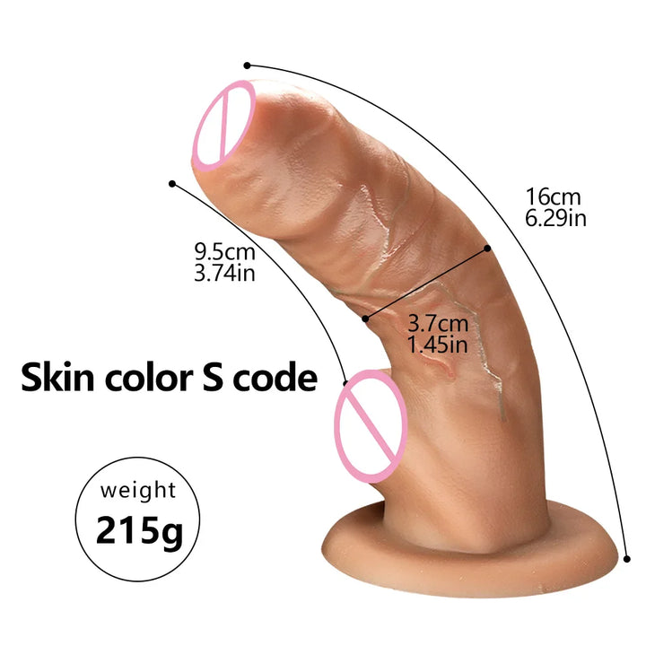 New Soft Realistic Veins Huge Dildo Thick Cock Double Layer For Women - fromasia2america.shop