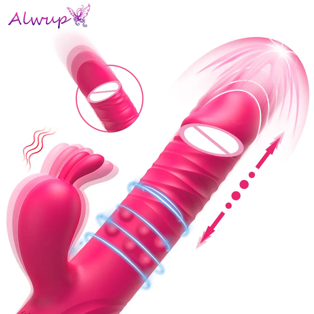 Rabbit Vibrator for Women Vagina G-Spot Nipple Clitoris Stimulator Thrusting - fromasia2america.shop