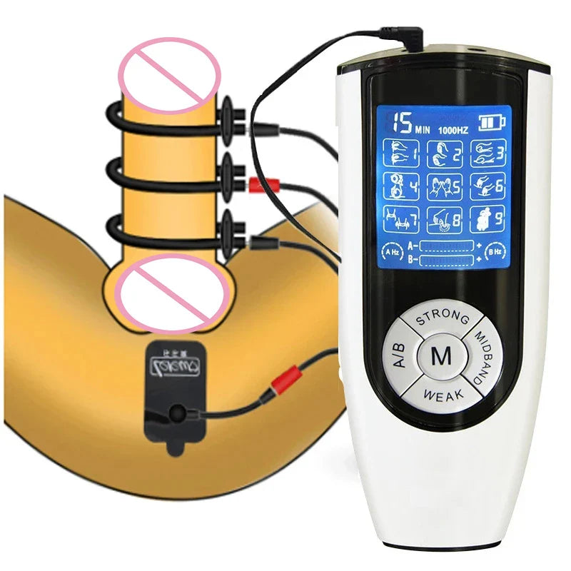 Penis Ring Electro Stimulate Physiotherapy Cock Ring Erection Enhancer Bdsm Male - fromasia2america.shop