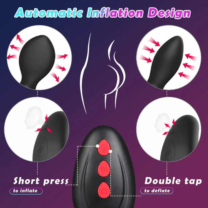 Big Anal Plug Vibrator Inflatable Male Prostate Massager Butt Plug Dildo Vibrator For Men Gay Bdsm Toys - fromasia2america.shop