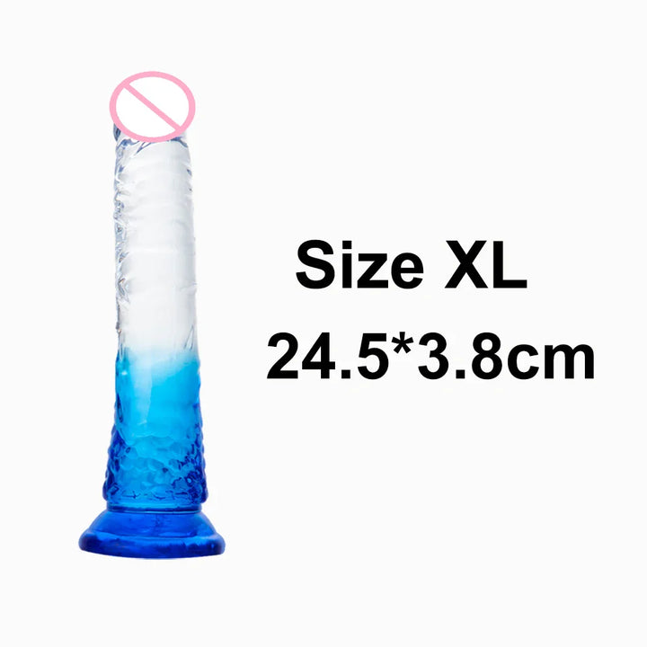 Crystal Jelly Huge Dildo Realistic Penis Anal Butt Plug Anal Massage Women's - fromasia2america.shop