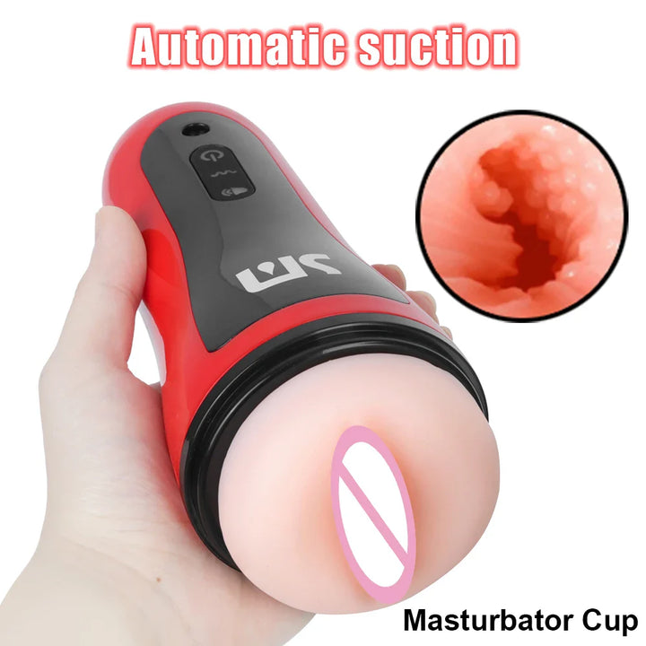 20cm Electric Male Masturbator Vibrator Vagina Real Pussy For Men 18 - fromasia2america.shop