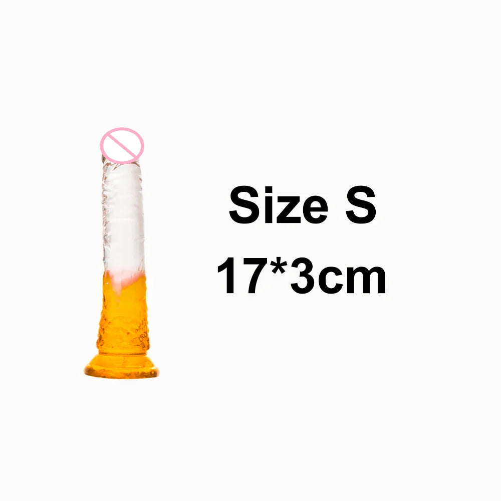 Crystal Jelly Huge Dildo Realistic Penis Anal Butt Plug Anal Massage Women's - fromasia2america.shop