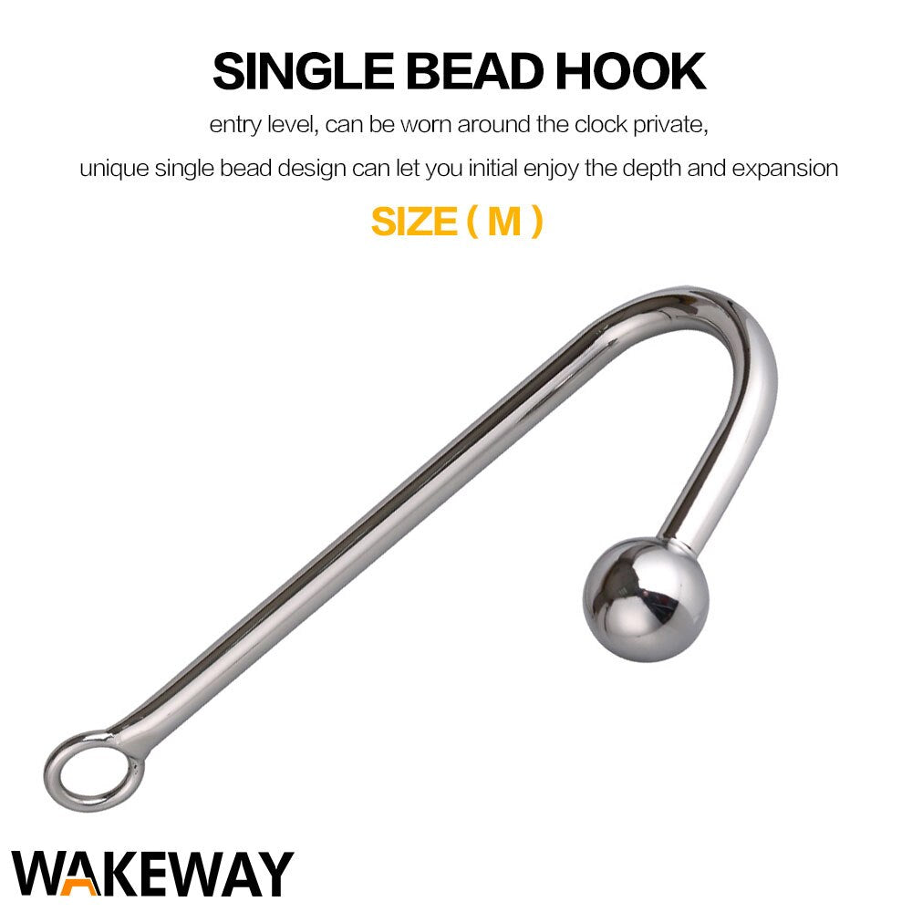 Anal Hook Stainless Steel Butt Hook Dilator Prostate Massager Chastity Device