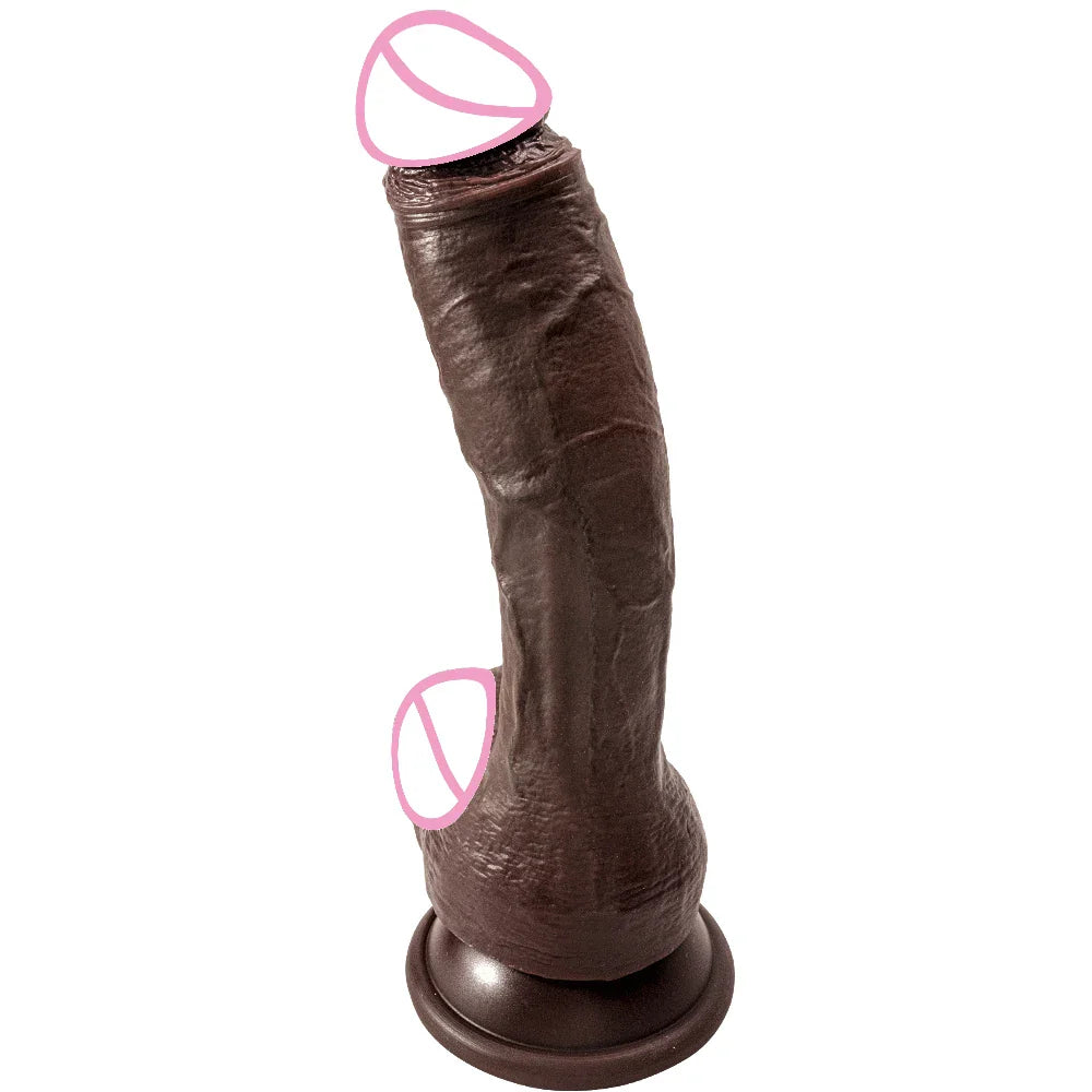 Oversized Black Realistic Dildo 9 Inch Silicone Big Penis Adult Suction Cup Anal Sex - fromasia2america.shop