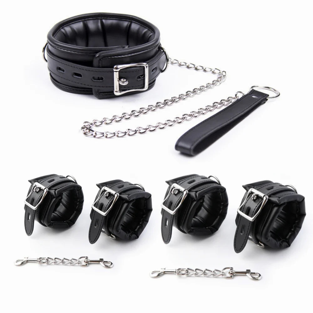 Bondage Kits Extendable Products Leather Restraint Set Handcuffs Ankle Cuffs Bdsm - fromasia2america.shop