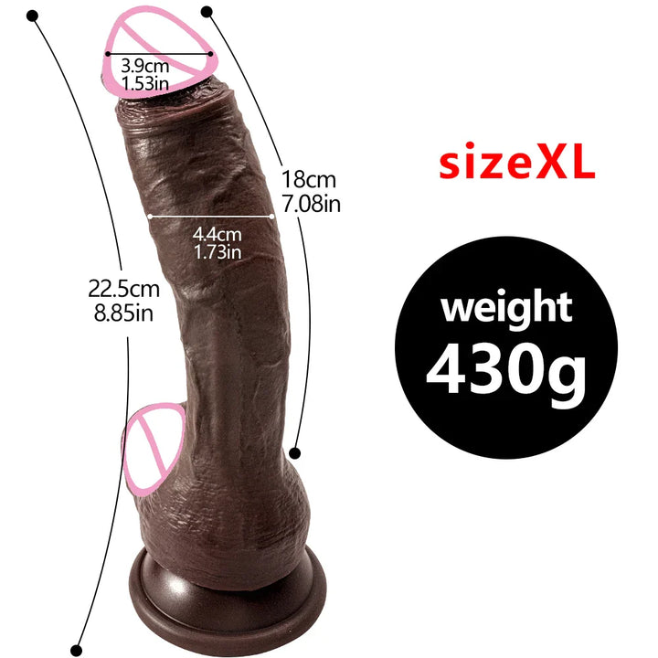 Oversized Black Realistic Dildo 9 Inch Silicone Big Penis Adult Suction Cup Anal Sex - fromasia2america.shop